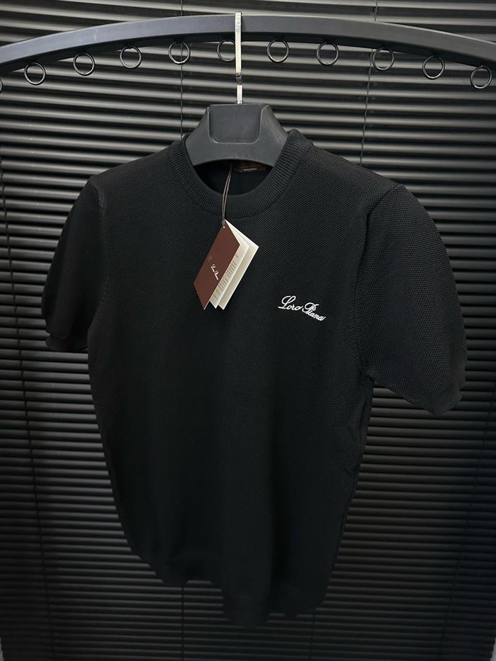 Nakış Logo Detaylı Örme Triko T-Shirt