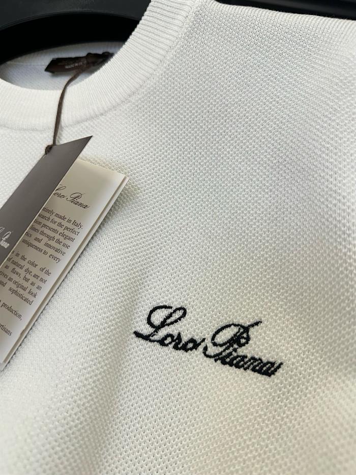 Nakış Logo Detaylı Örme Triko T-Shirt