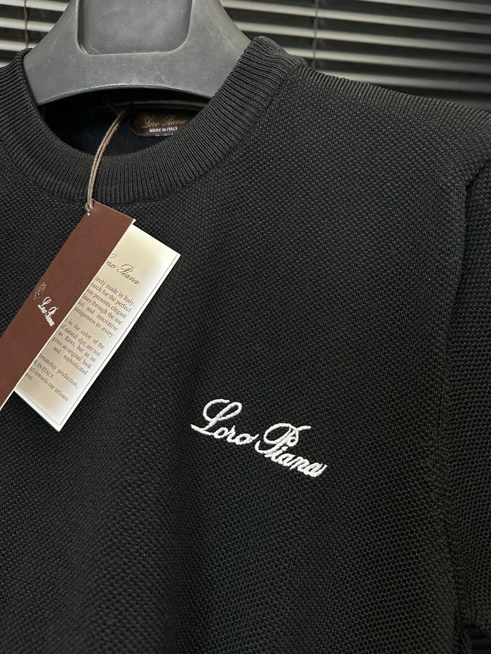 Nakış Logo Detaylı Örme Triko T-Shirt