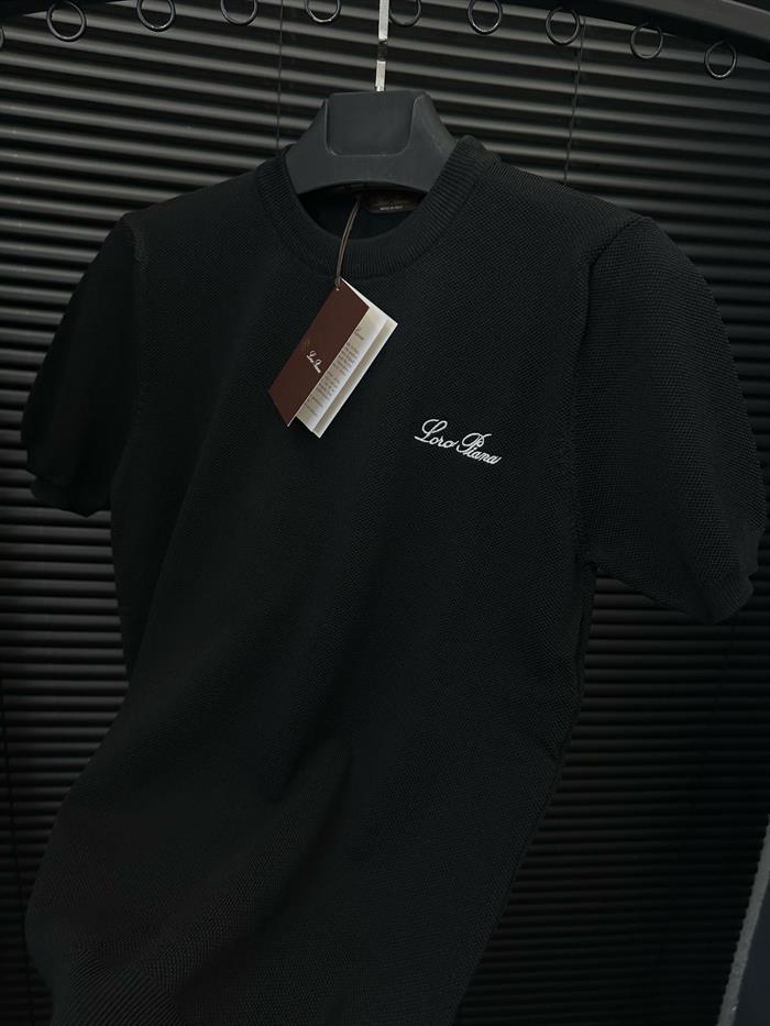 Nakış Logo Detaylı Örme Triko T-Shirt