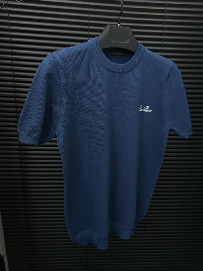 Nakış Logo Detaylı Örme Triko T-Shirt