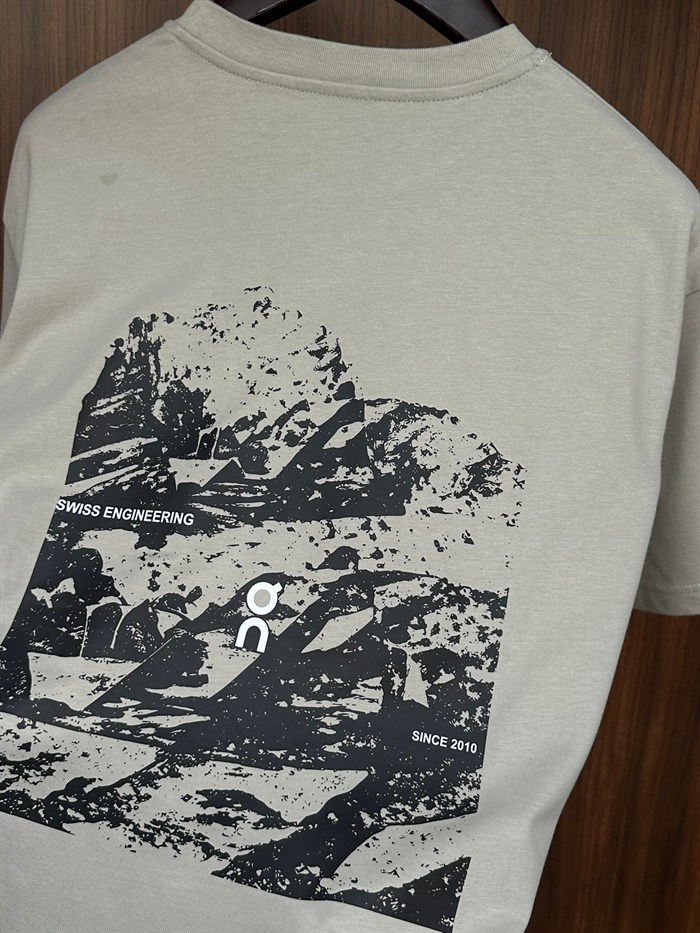 Nakış Logolu Sırt Baskılı Cotton T-Shirt