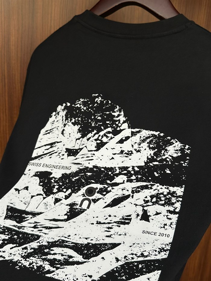 Nakış Logolu Sırt Baskılı Cotton T-Shirt