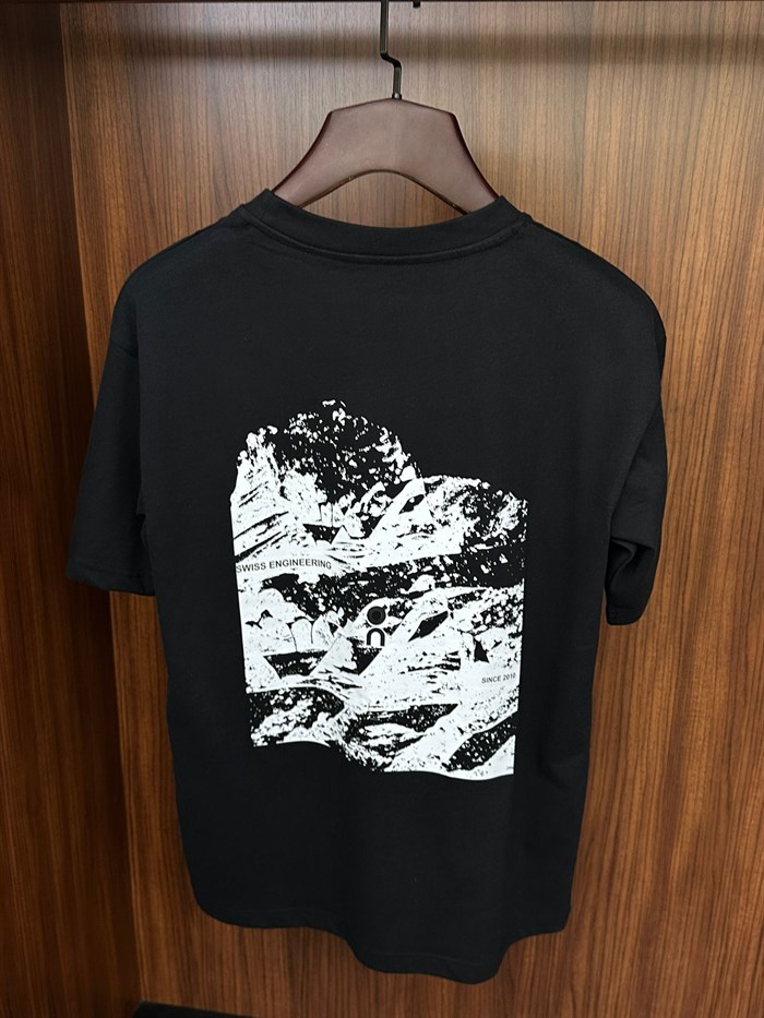 Nakış Logolu Sırt Baskılı Cotton T-Shirt