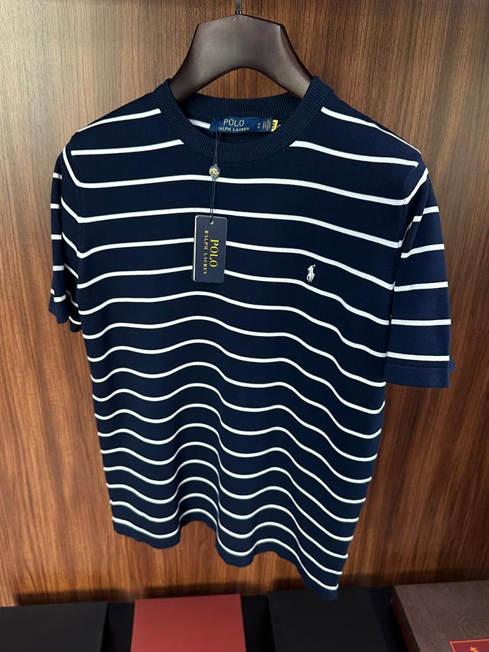 Nakış Logolu Yatay Çizgili T-Shirt