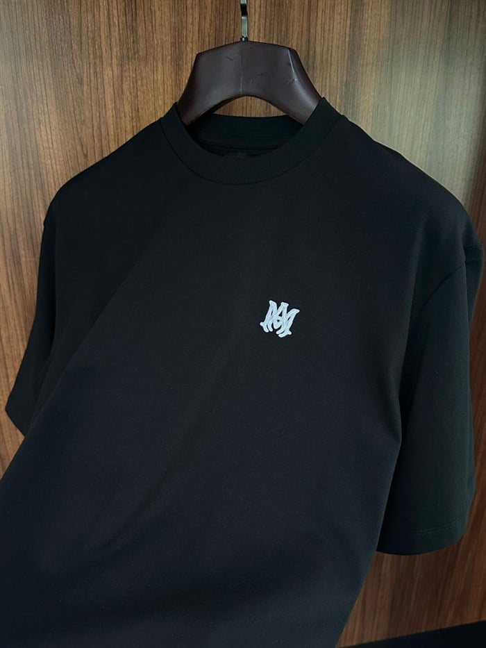 Nakış Marka Logolu Bisiklet Yaka T-Shirt