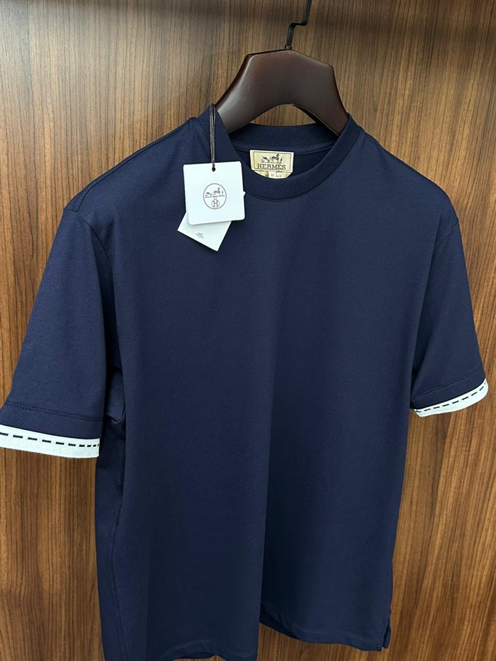 Piqures Sellier Bisiklet Yaka T-Shirt