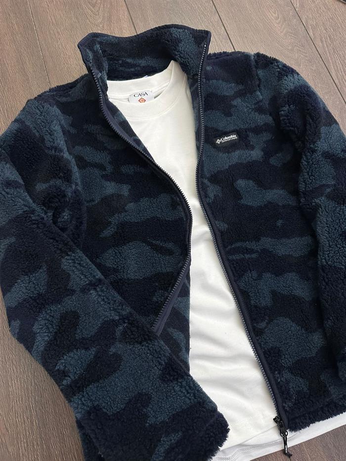 Kamuflaj Baskılı Peluş Ceket