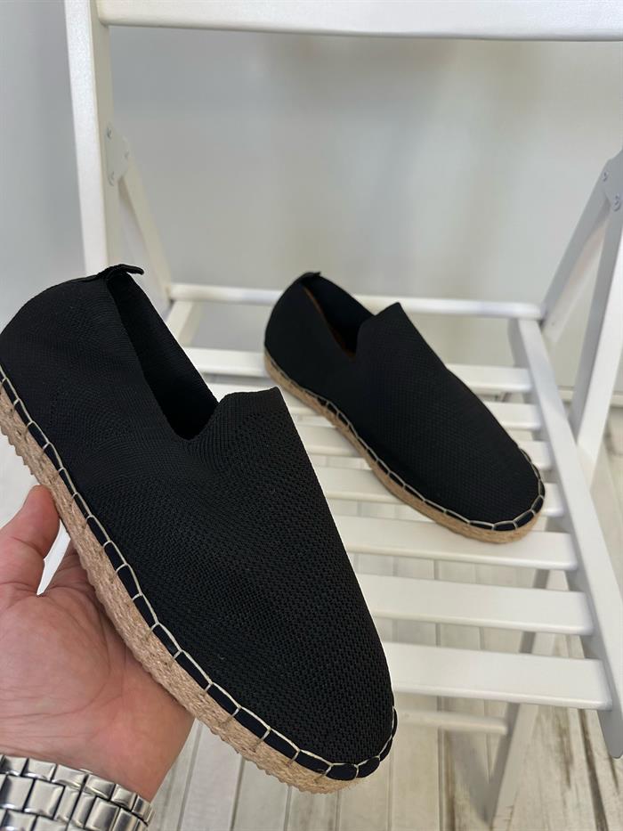 Triko Kumaş Hasır Tabanlı Espadril