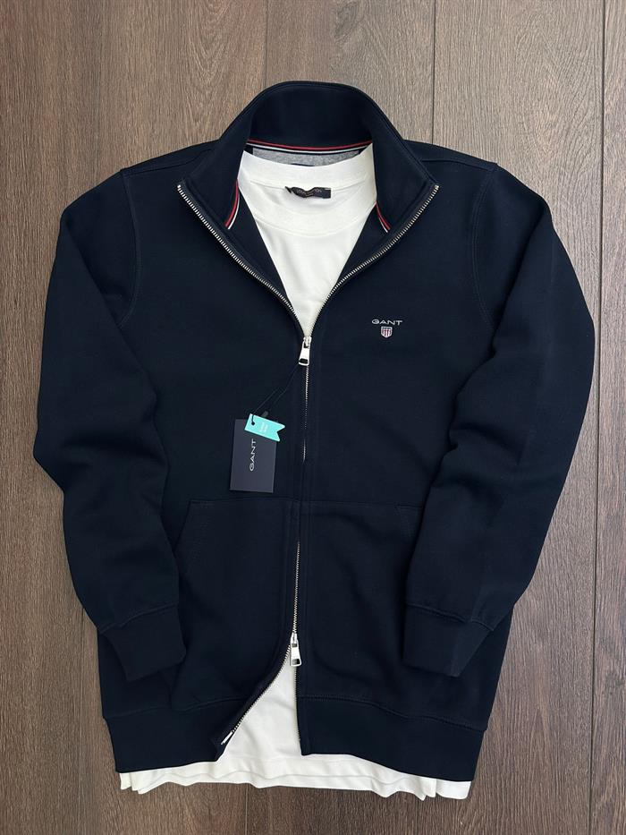 Nakış Logolu Waffle Kumaş Fermuarlı Sweatshirt