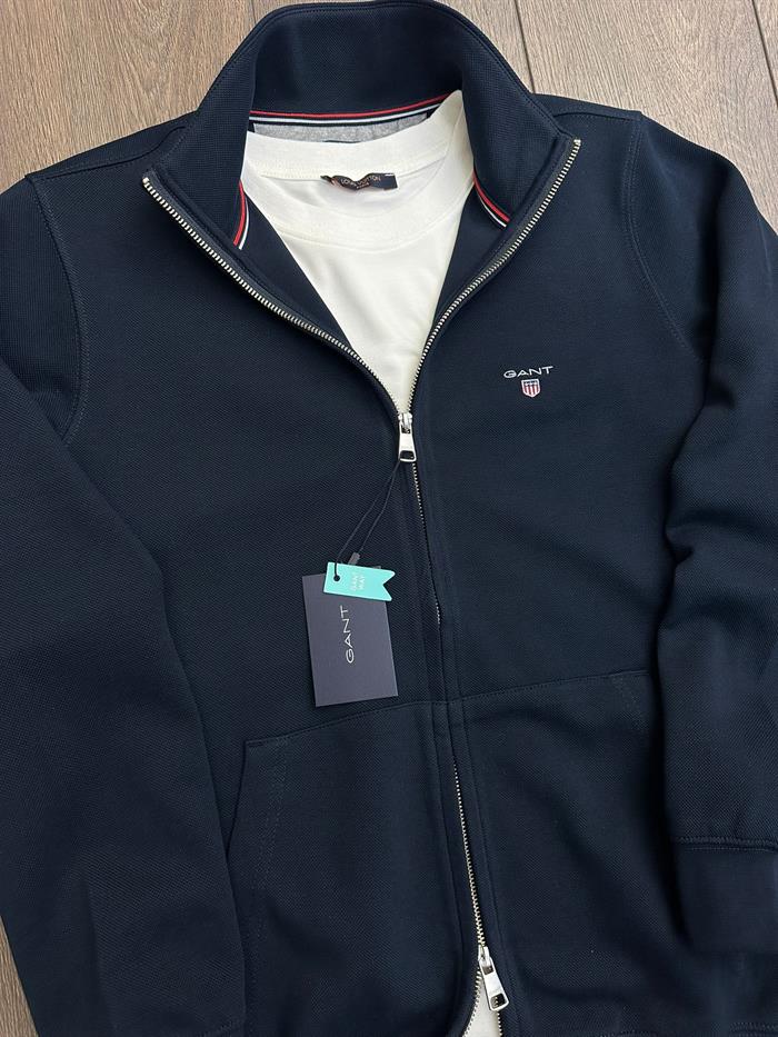 Nakış Logolu Waffle Kumaş Fermuarlı Sweatshirt