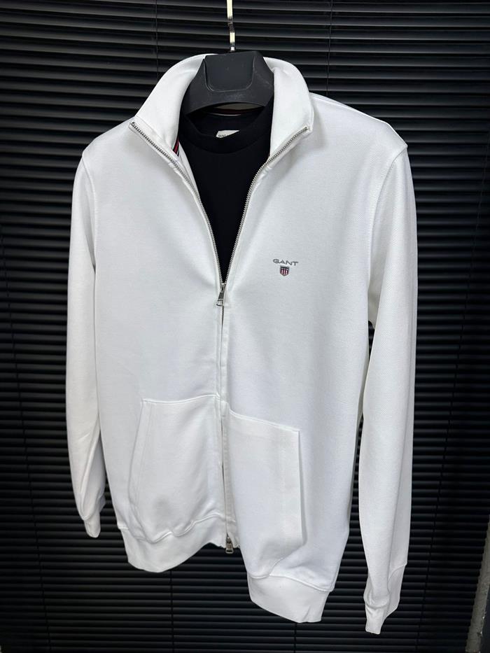 Nakış Logolu Waffle Kumaş Fermuarlı Sweatshirt