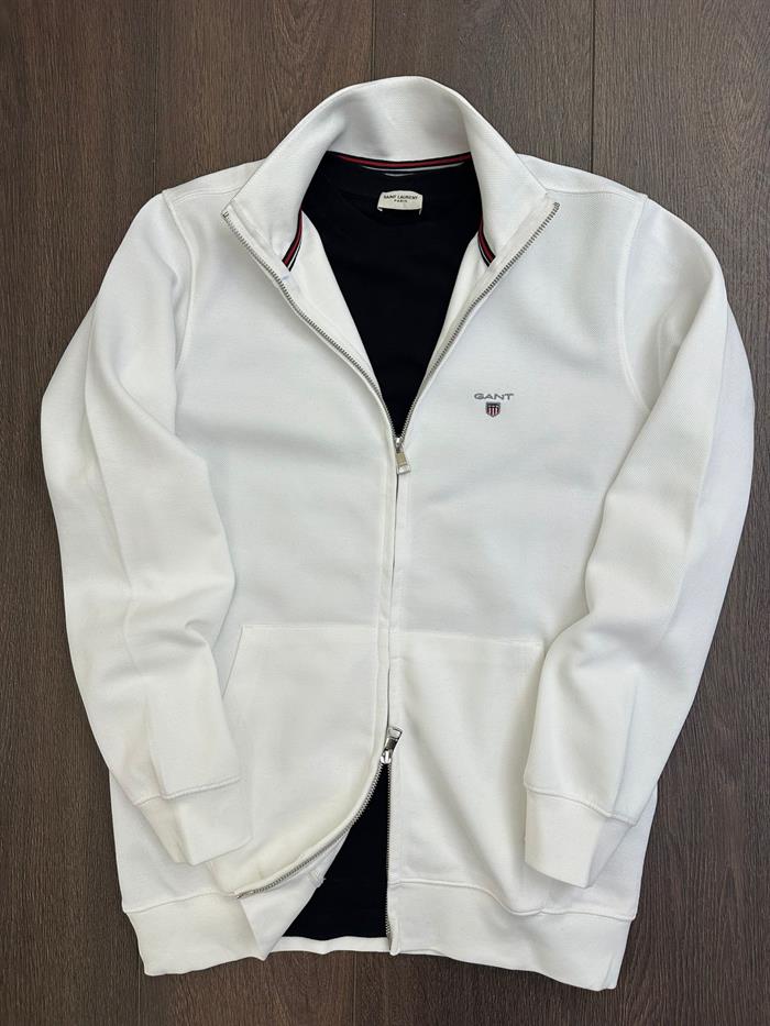 Nakış Logolu Waffle Kumaş Fermuarlı Sweatshirt