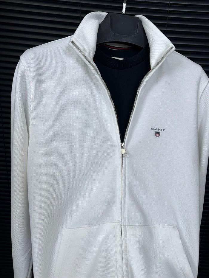 Nakış Logolu Waffle Kumaş Fermuarlı Sweatshirt