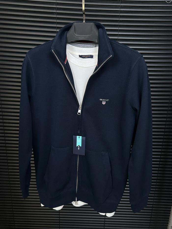 Nakış Logolu Waffle Kumaş Fermuarlı Sweatshirt