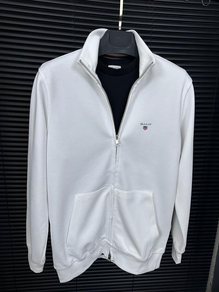 Nakış Logolu Waffle Kumaş Fermuarlı Sweatshirt