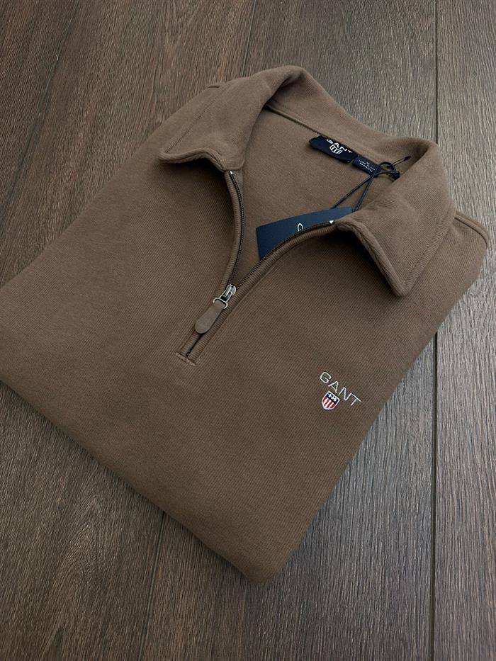 Selanik Kumaş Yakalı Fermuarlı Sweatshirt