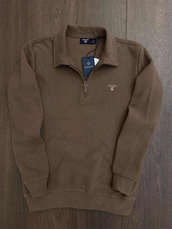 Selanik Kumaş Yakalı Fermuarlı Sweatshirt