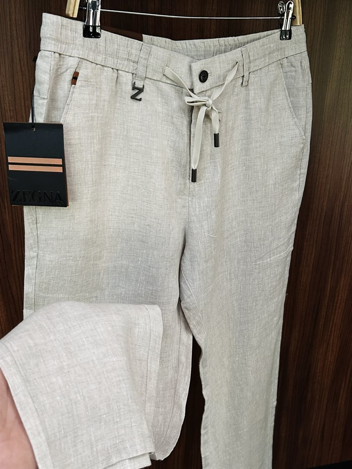 Metal Logolu Keten Jogger Pantolon