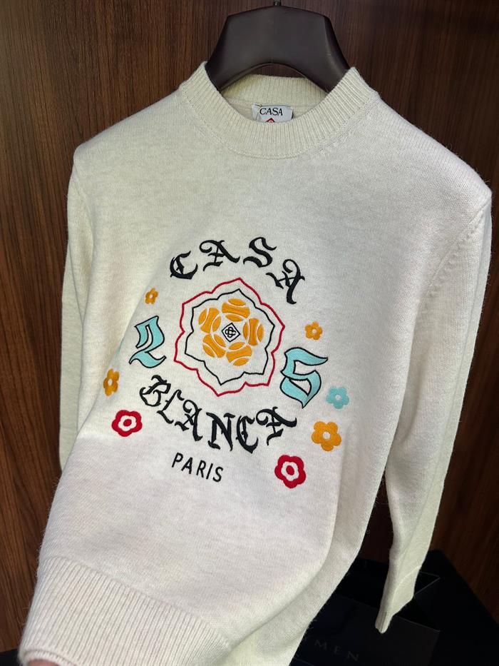 Etnik Desen Nakışlı Triko Kazak