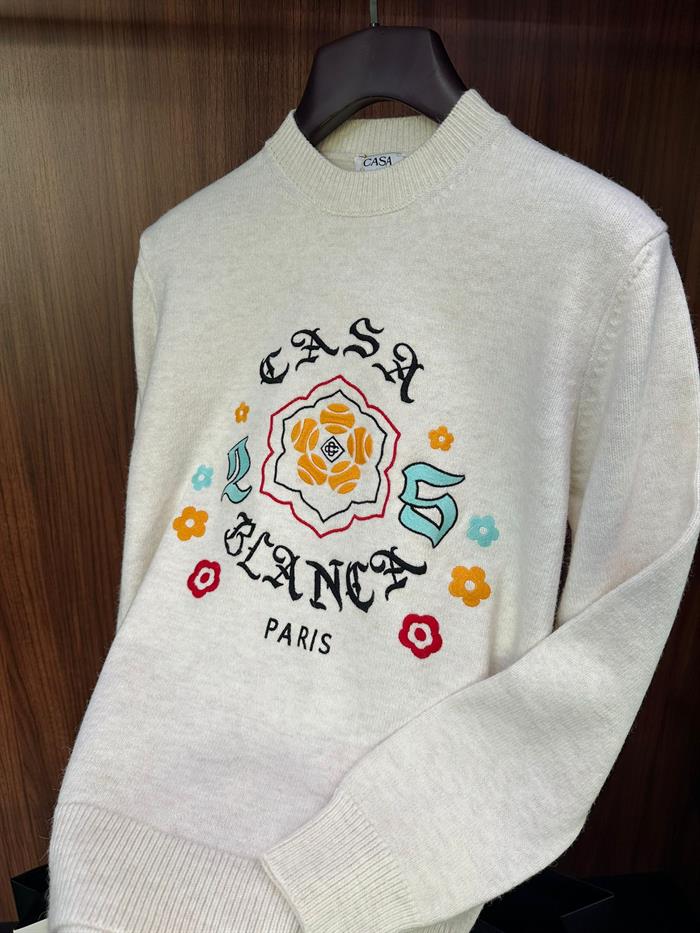 Etnik Desen Nakışlı Triko Kazak