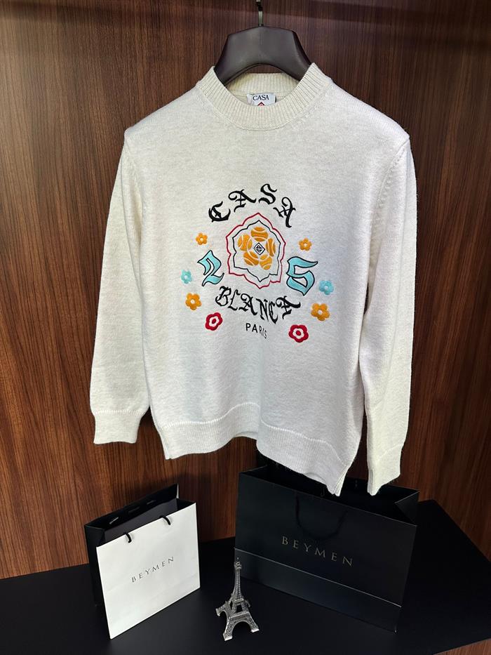 Etnik Desen Nakışlı Triko Kazak