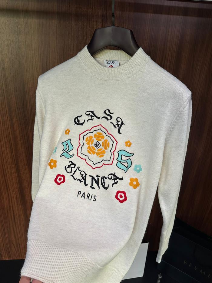 Etnik Desen Nakışlı Triko Kazak