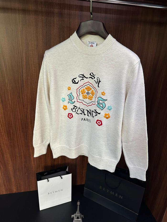 Etnik Desen Nakışlı Triko Kazak