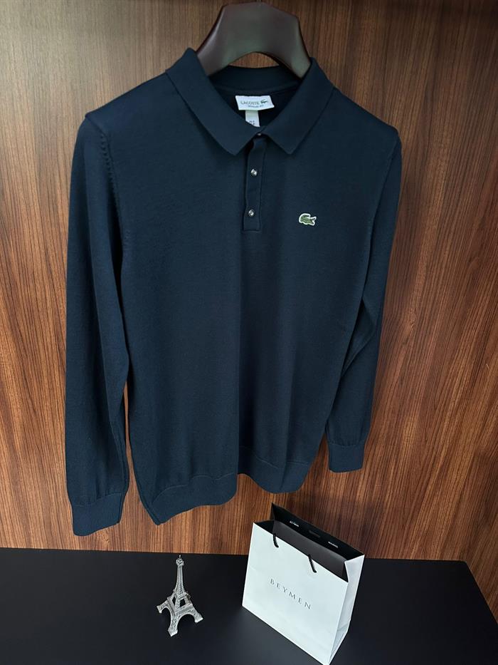 Nakış Logolu Yakalı Triko Kazak