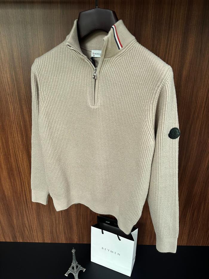 Pirinç Örgü Yarım Fermuarlı Kazak