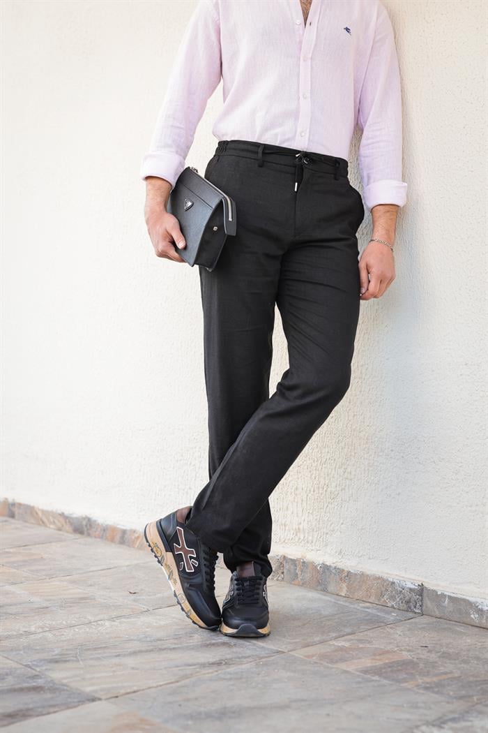 Nakış Logolu Keten Gömlek