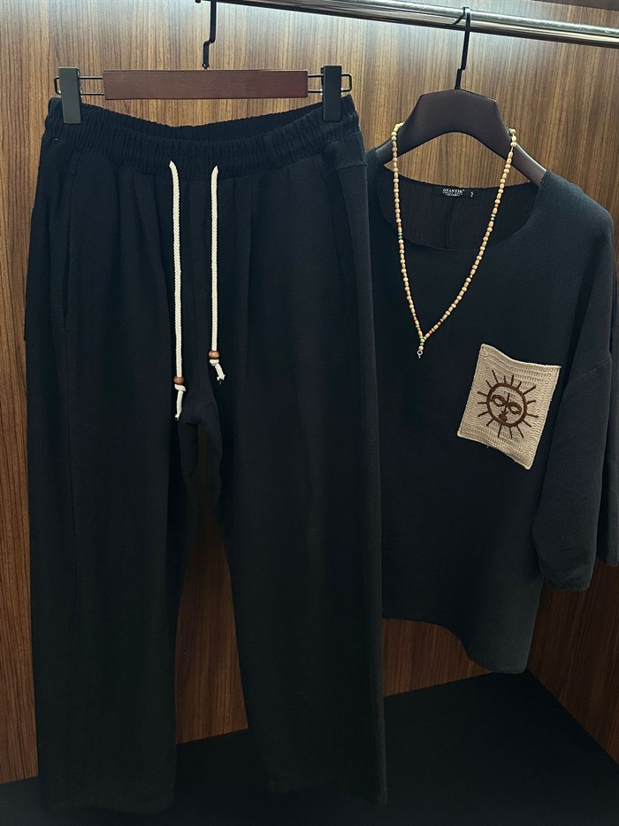 Aktacu Keten Baggy Pantolon