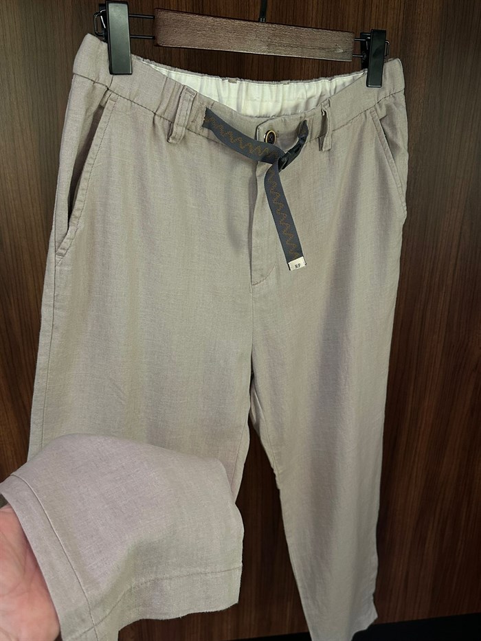 Beli Kemerli Lınen Kumaş Pantolon