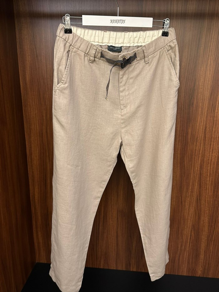 Beli Kemerli Lınen Kumaş Pantolon