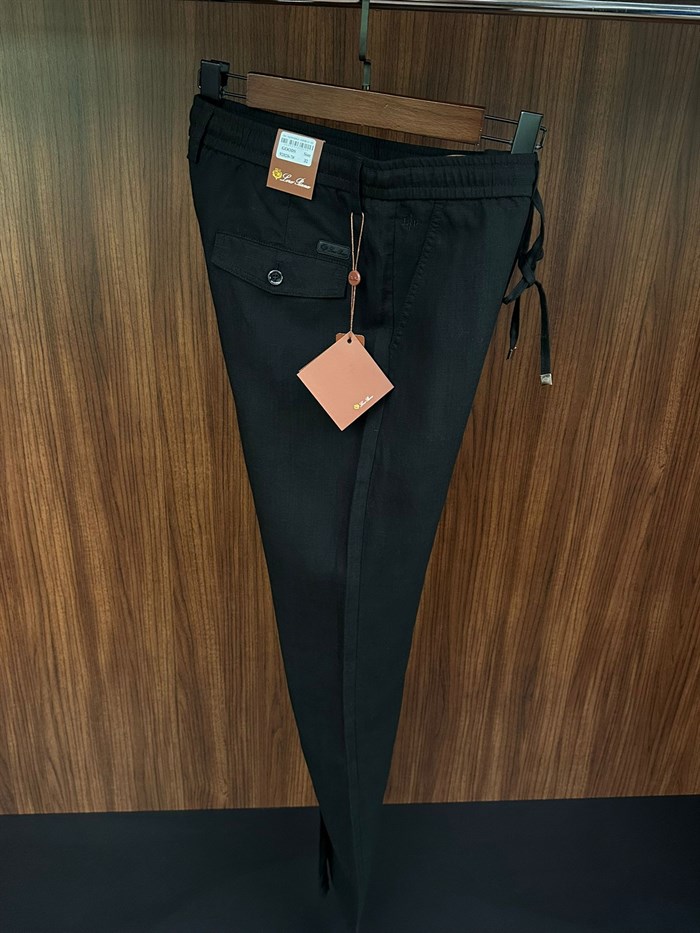 Deri Logolu Keten Jogger Pantolon