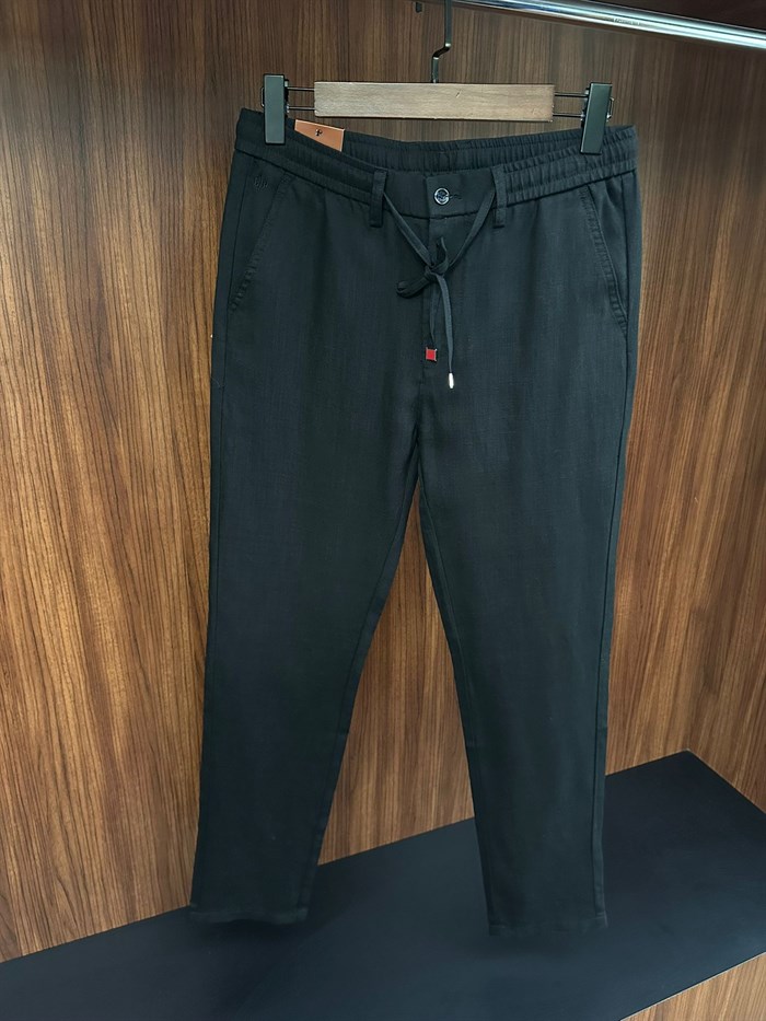 Deri Logolu Keten Jogger Pantolon