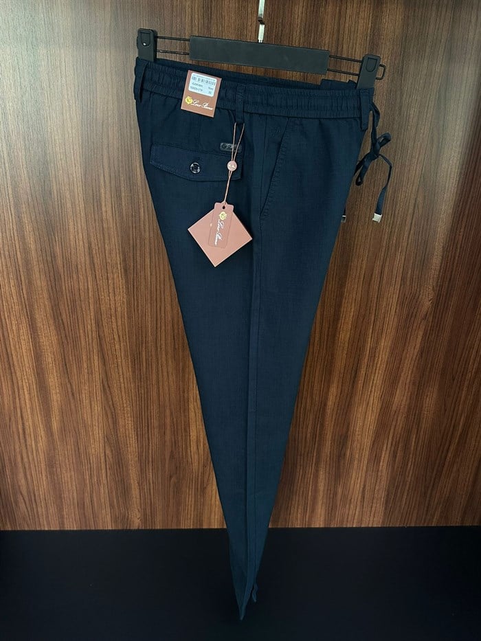 Deri Logolu Keten Jogger Pantolon