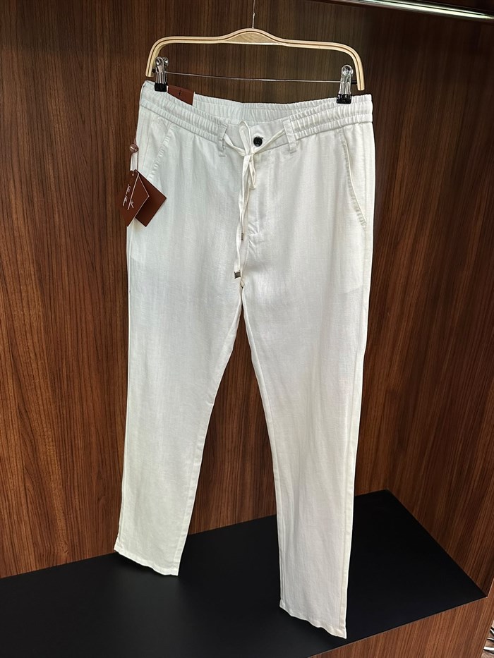 Nakış Logolu Keten Jogger Pantolon