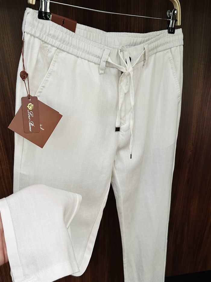 Nakış Logolu Keten Jogger Pantolon