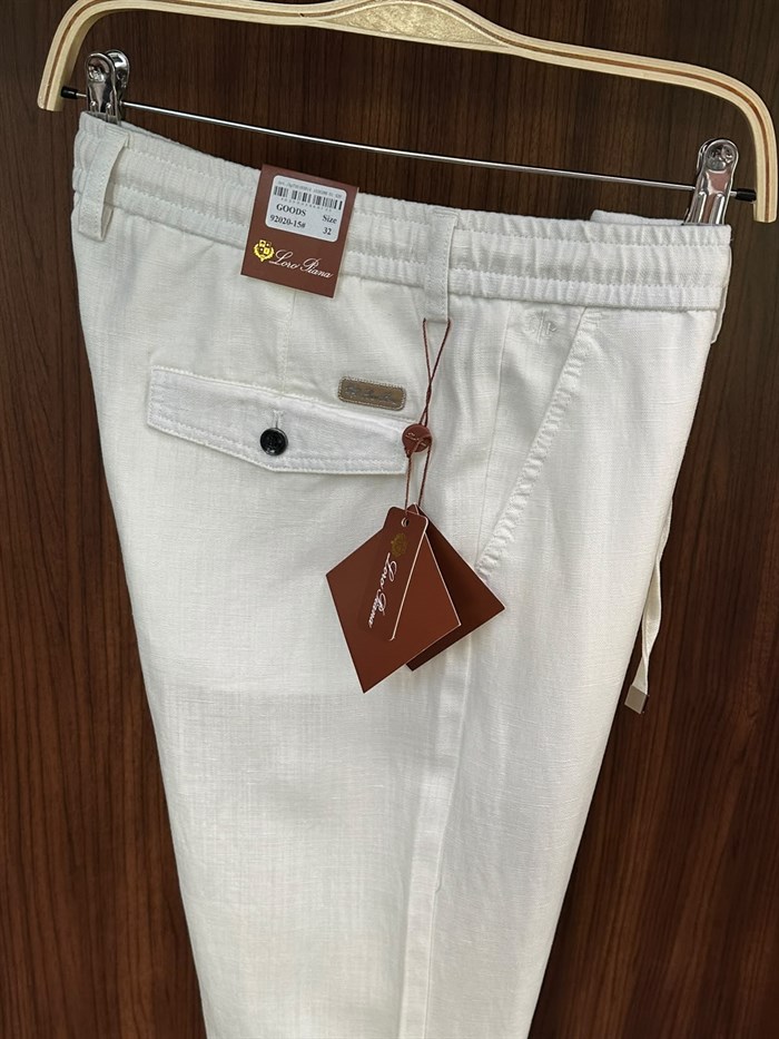 Nakış Logolu Keten Jogger Pantolon
