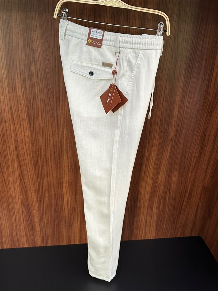 Nakış Logolu Keten Jogger Pantolon