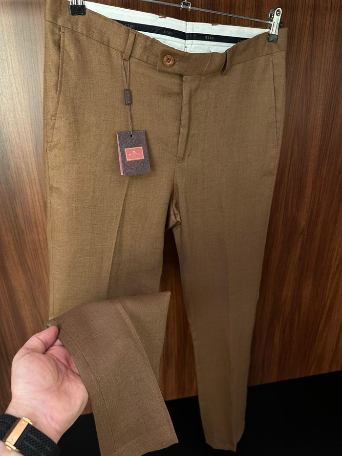 Nakış Logolu Keten Jogger Pantolon