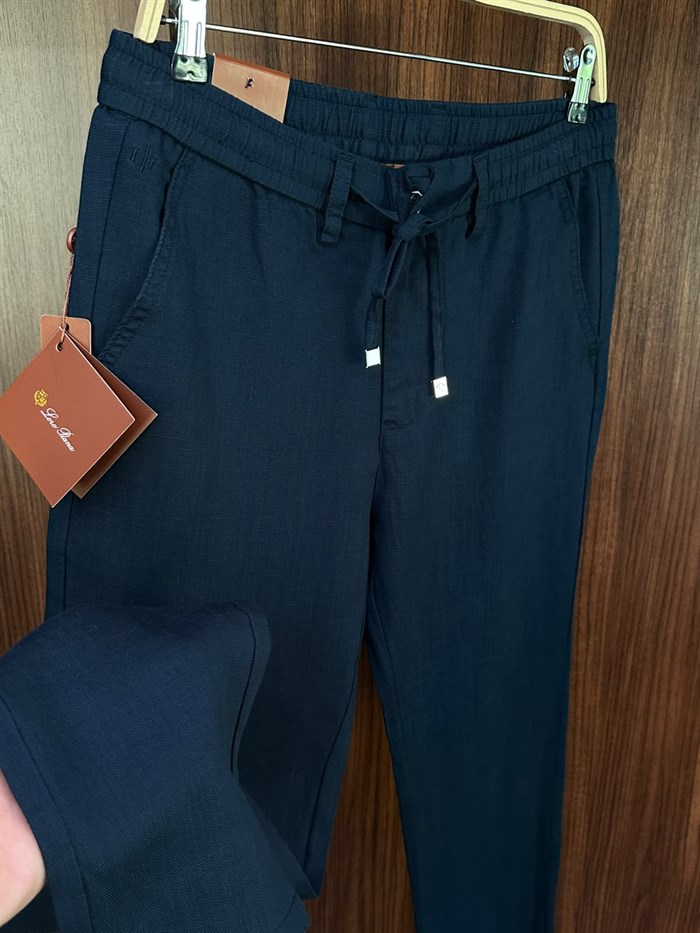 Nakış Logolu Keten Jogger Pantolon