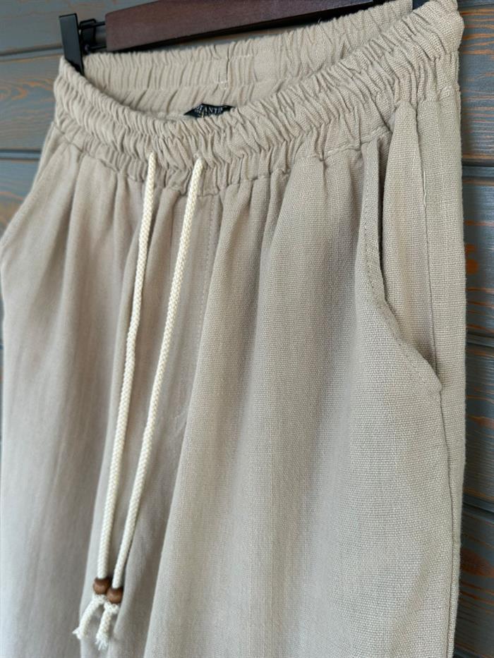 Pamuk Keten Baggy Pantolon
