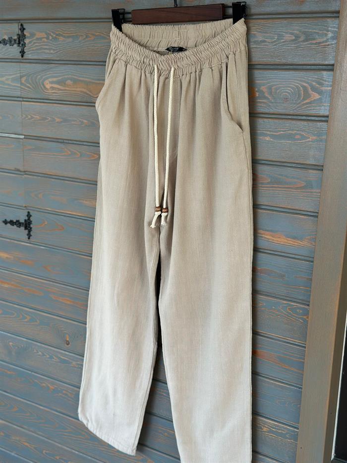 Pamuk Keten Baggy Pantolon
