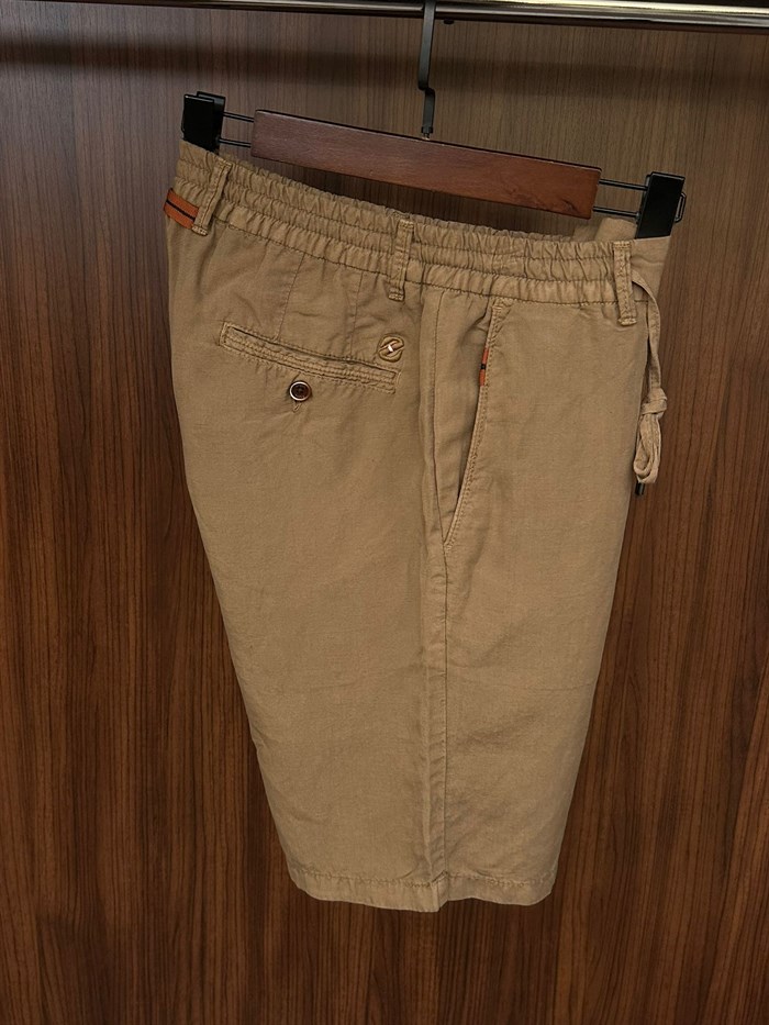 Bel Lastikli ve İp Detaylı Tencel & Linen Şort