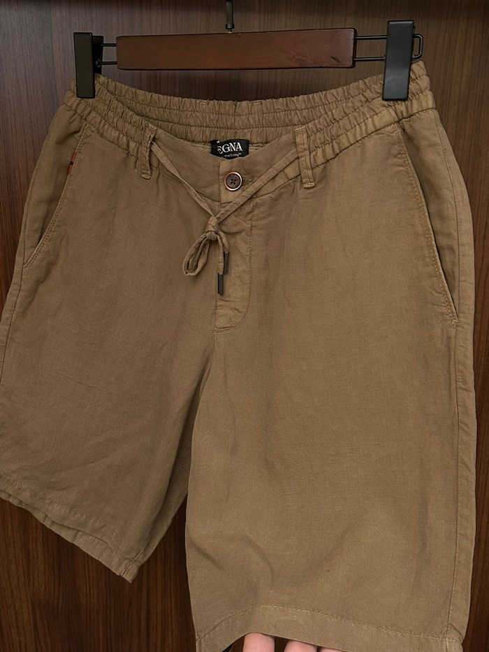 Bel Lastikli ve İp Detaylı Tencel & Linen Şort