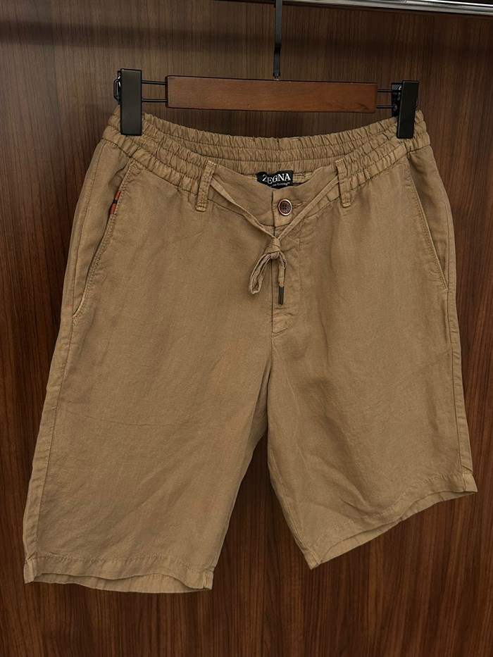 Bel Lastikli ve İp Detaylı Tencel & Linen Şort