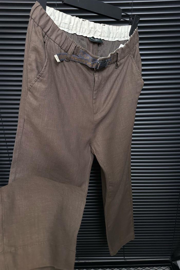 Beli Kemerli Lınen Kumaş Pantolon