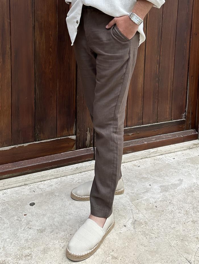 Beli Kemerli Lınen Kumaş Pantolon